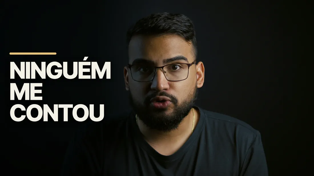 Miniatura de vídeo com retrato em fundo escuro e título em caixa alta à esquerda